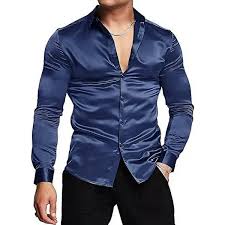 Mens Silk Shirts Long Sleeve-Luxury