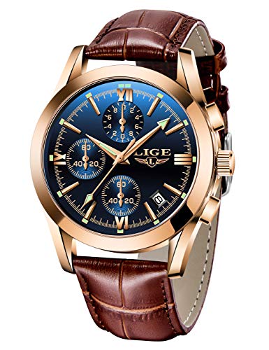 Luxury LIGE Men Watch – Casual Waterproof Chronograph Timepiec