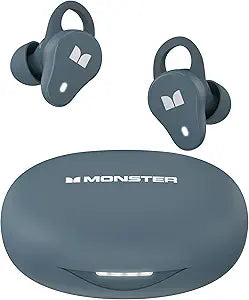 Monster N-Lite 210 Wireless Earbuds, Bluetooth 5.4 in Ear Stereo Headphones, Built-in Mic for Crystal Clear Call, 32H Playtime, Waterproof Earphones for Sports, Blue